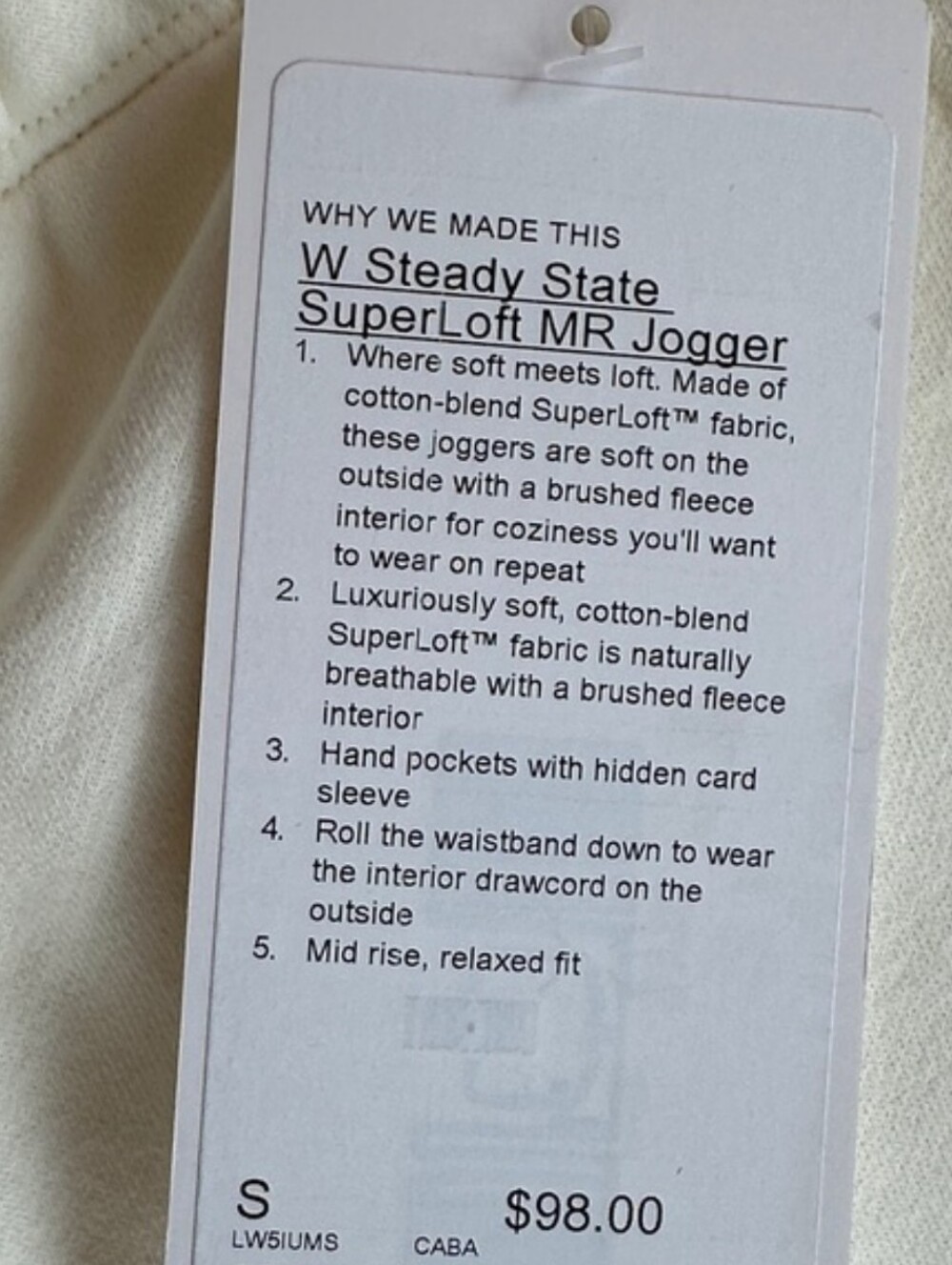 Lululemon Women's Steady State Super Loft Jogger - Picture 6 of 9